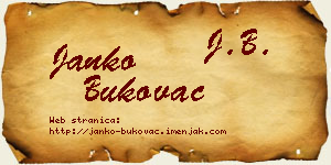 Janko Bukovac vizit kartica